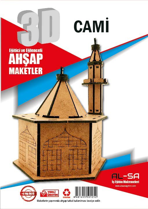 3D Ahşap Maket Cami