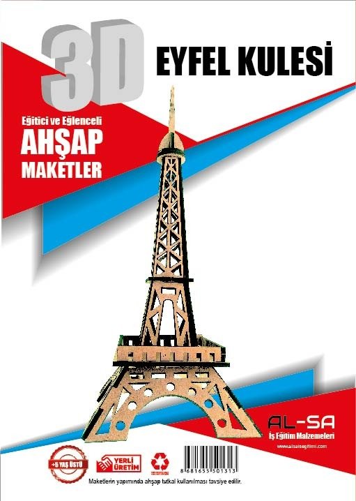 3D Ahşap Maket Eyfel Kulesi