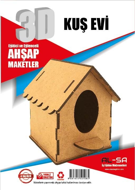 3D Ahşap Maket Kuş Evi